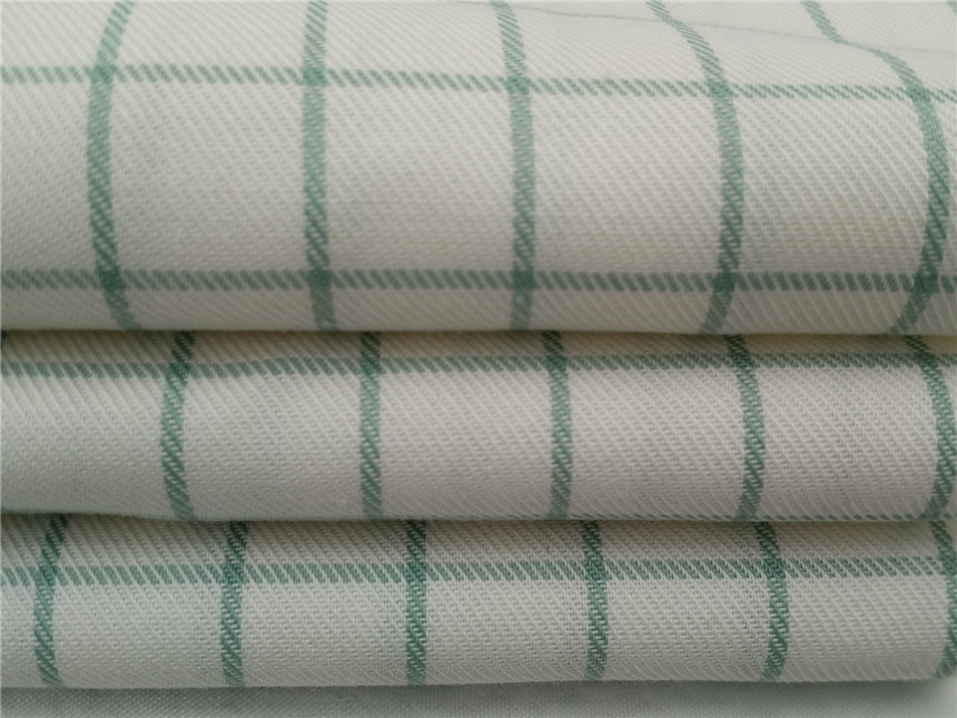 全棉防水格子布，防水整理面料