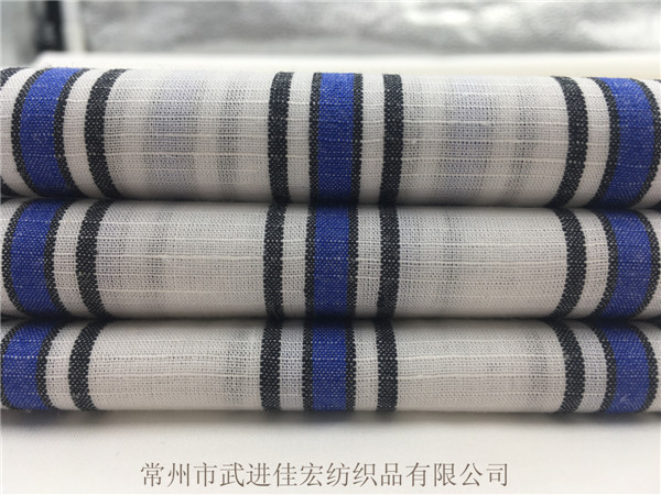 色織棉麻條紋布，梭織棉麻面料生產(chǎn)廠家